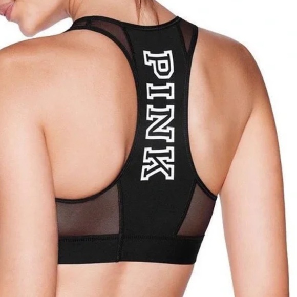 PINK Victoria's Secret Other - Victoria’s Secret Pink Sports Bra Mesh Racerback High Neck Unlined S